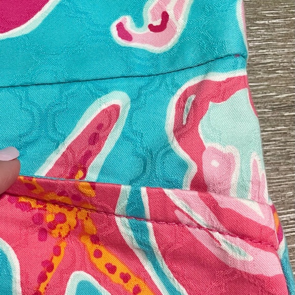 LILLY PULITZER Ellie shorts - Sea Blue/size 2 - turquoise, hot pink & orange EUC - Picture 3 of 8